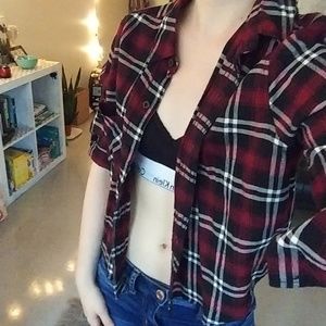 Red Plaid Crop Top